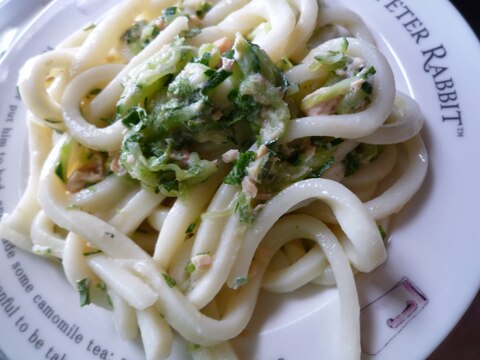 きゅうりと大葉のマス缶うどん